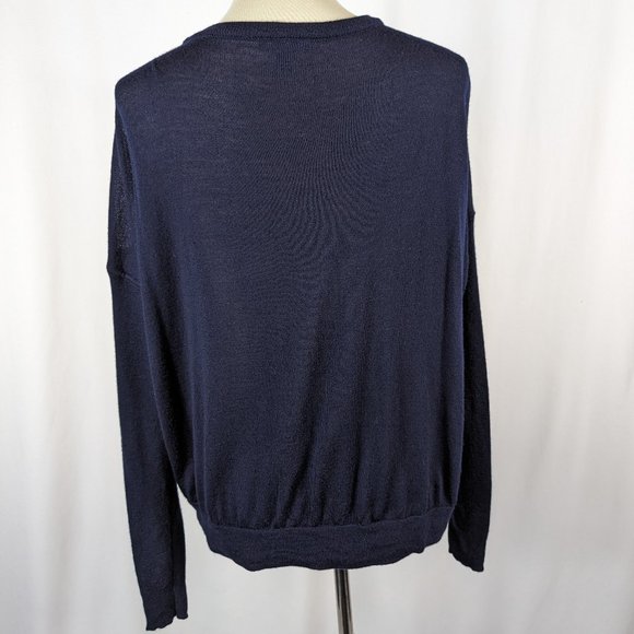 J. Crew Blue and Purple Patterned Crew Neck Sweater - Picture 2 of 7